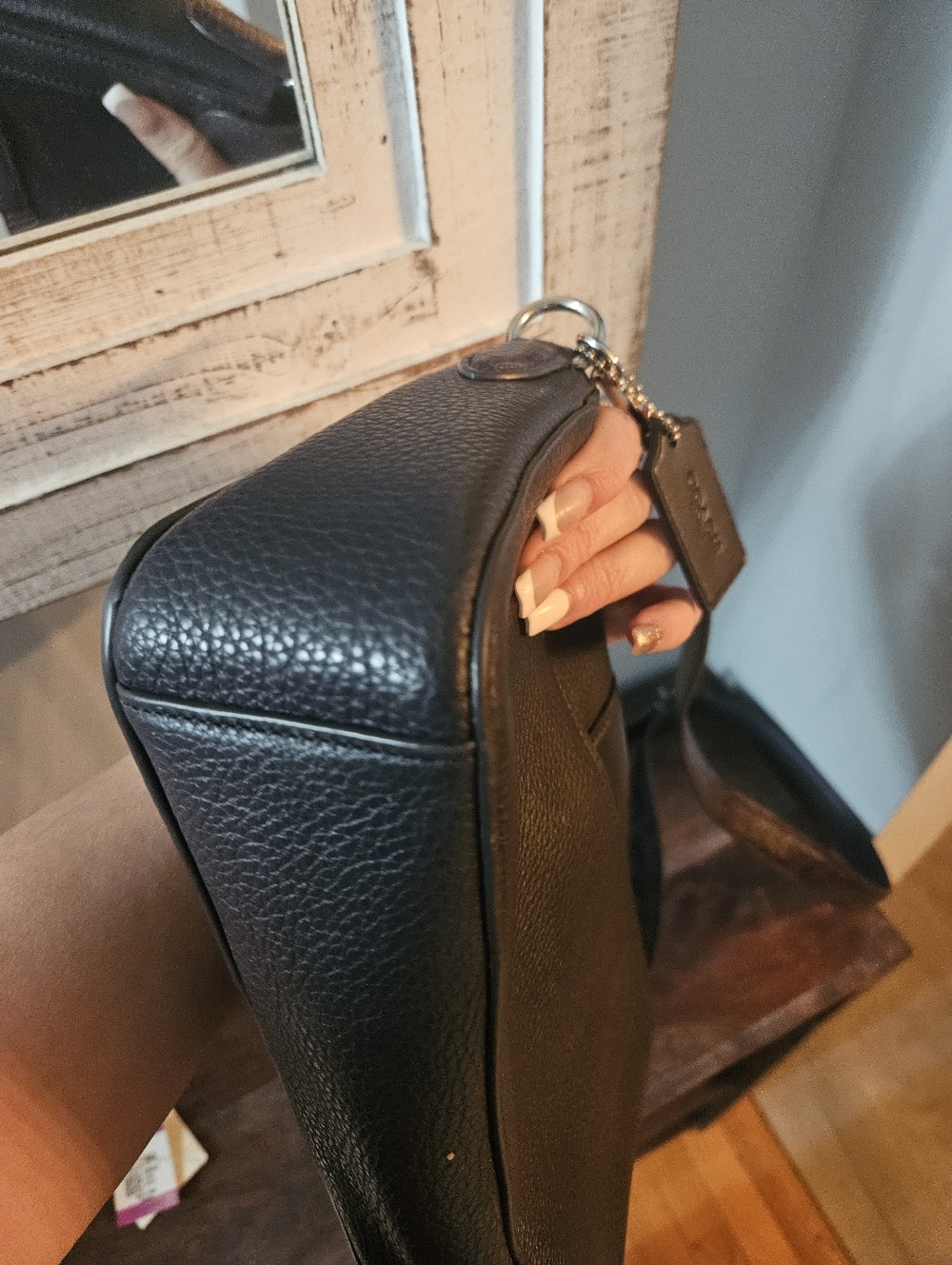 Coach Georgie Snake Embossed Leather Suede Bag - Picture 10 of 13